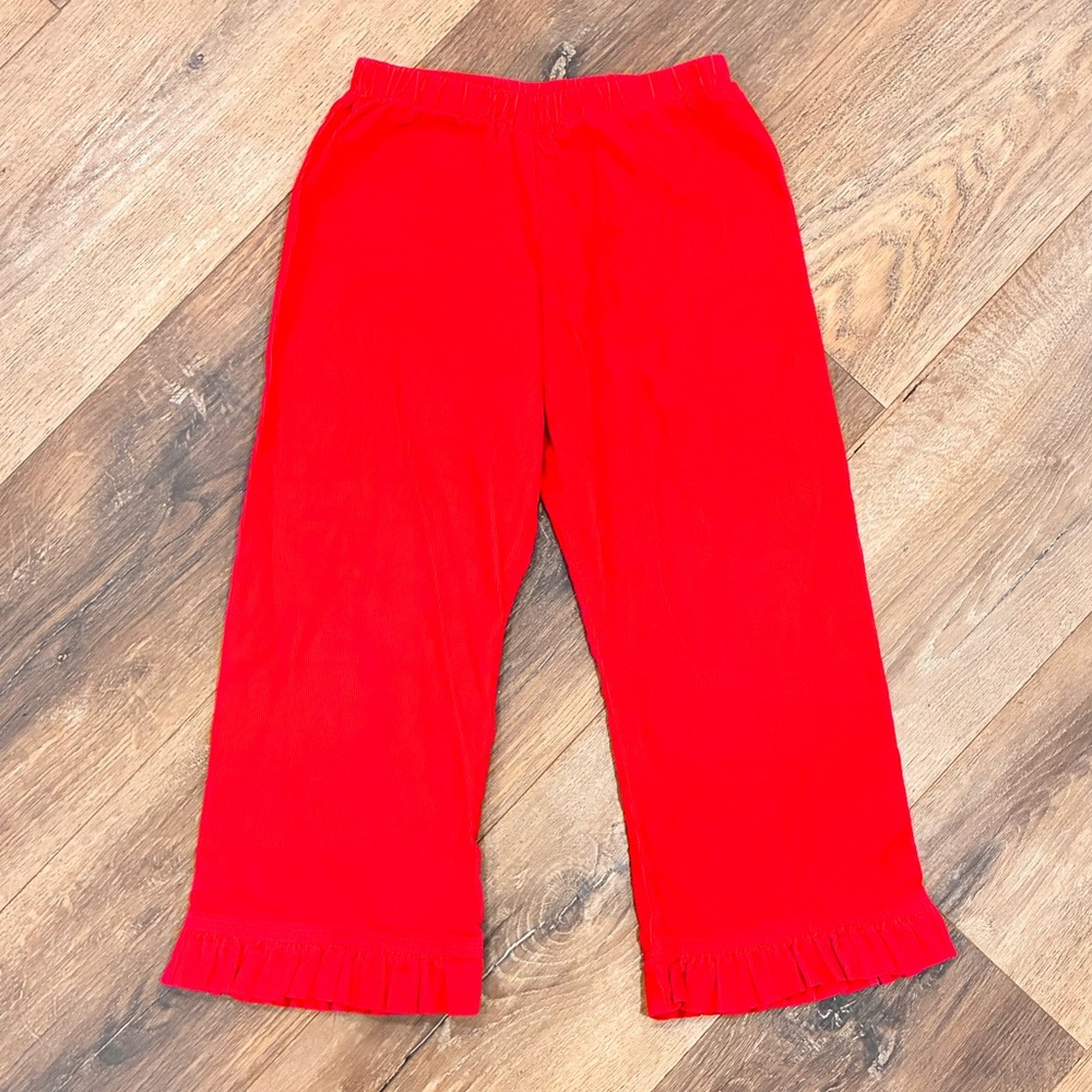 Red Beans Corduroy Ruffle Hem Pants Bottoms Christmas Holiday 4T